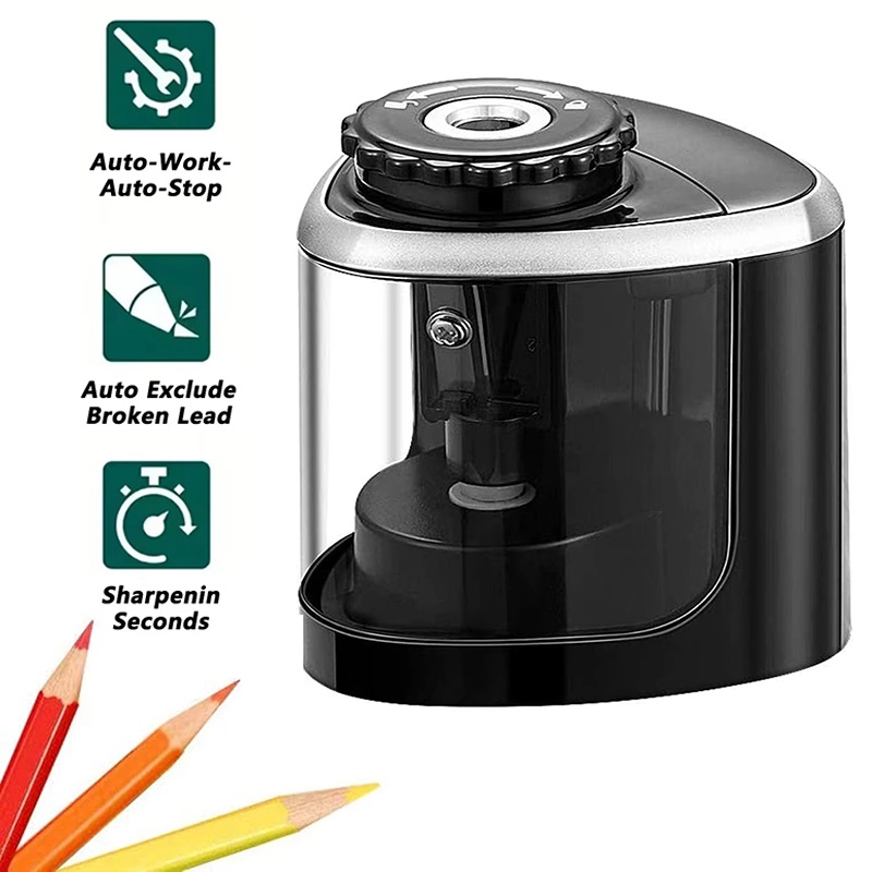 Electric Pencil Sharpener Usb - Temperamatite Automatico da Scrivania Elettrico 6mm-8mm,
